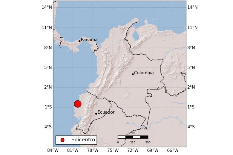En este lugar se localizó el epicentro del sismo. MAPA INSTITUTO GEOFÍSICO