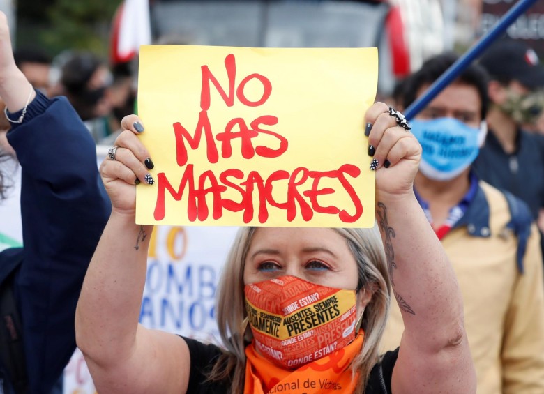 Protestas en Bogotá el 21 de septiembre. FOTO: EFE