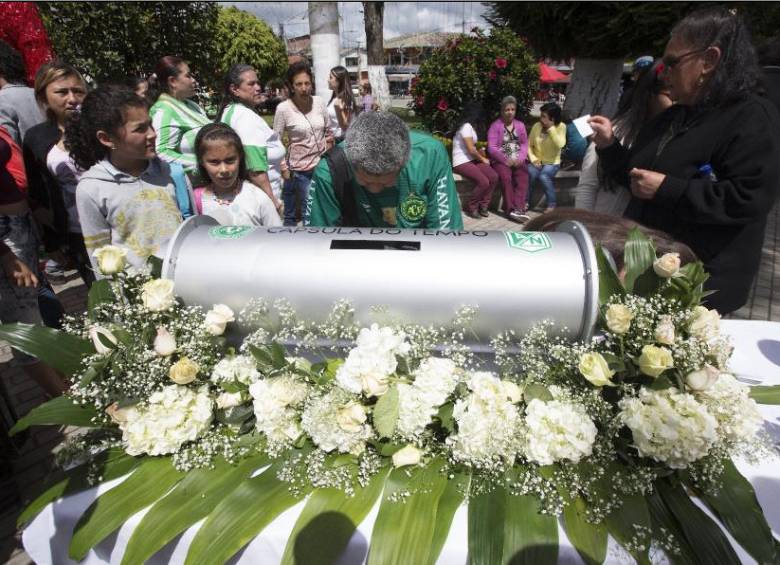 Celebración en el municipio de La Unión, del primer Aniversario de la tragedia del equipo de fútbol Chapecoense. Foto: Manuel Saldarriaga Quintero 