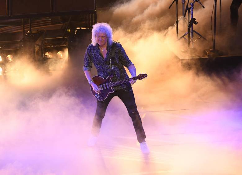 Brian May en acción en los Óscar. FOTO AFP