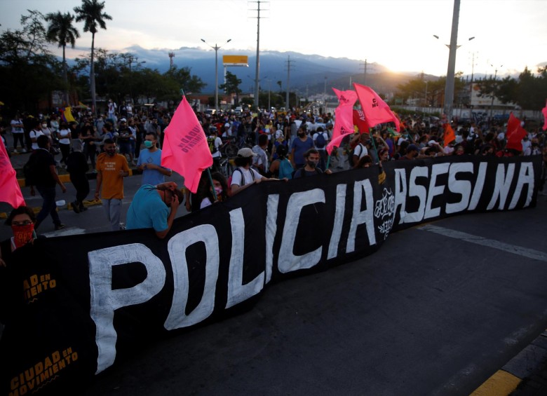 Protestas del Paro Nacional en Cali. FOTO: EFE
