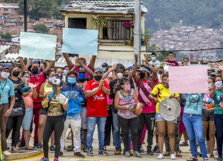 La pobreza de muchas familias ha originado protestas en algunos barrios, como en Villatina, donde muchos hogares claman por ayudas. FOTO JUAN ANTONIO SÁNCHEZ