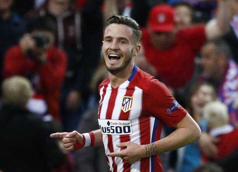 La celebración de Saúl, que tiene al Atlético de Madrid con un pie en la final de la Liga de Campeones. FOTO reuters