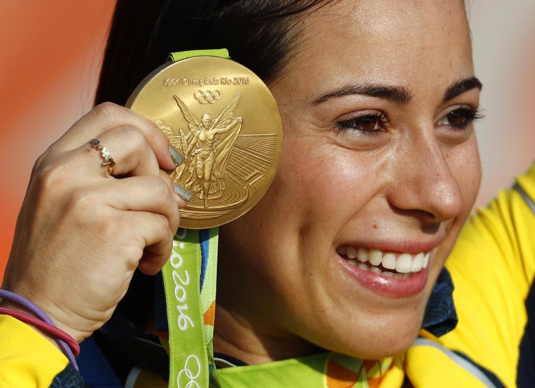 Pajón le entregó el tercer oro a Colombia en Río 2016. FOTO AP