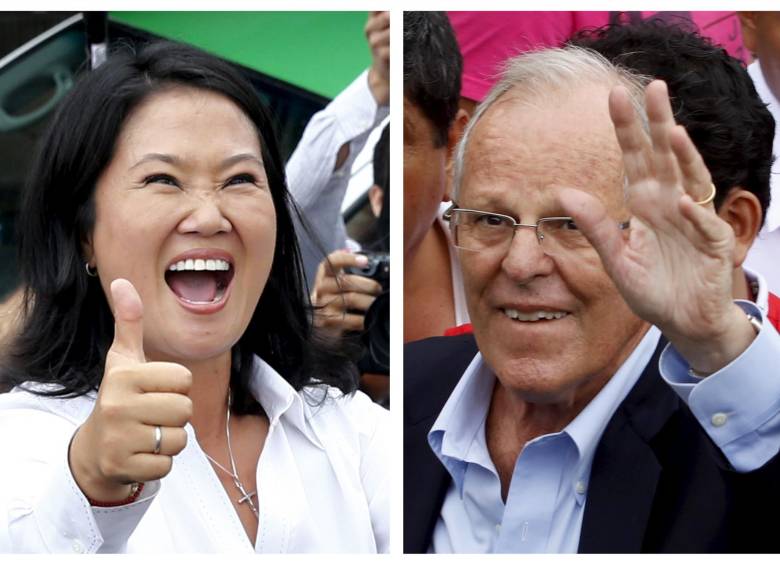 La candidata presidencial Keiko Fujimori se consolidó en el primer puesto tras los comicios de Perú, con un 39,46 % de votos, mientras que el exministro Pedro Pablo Kucyznski queda en el segundo lugar con 23,73 %. FOTO REUTERS