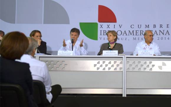 Juan Manuel Santos dijo en México que ese reconocimiento serviría solo para la participación política de las Farc. FOTO CORTESÍA