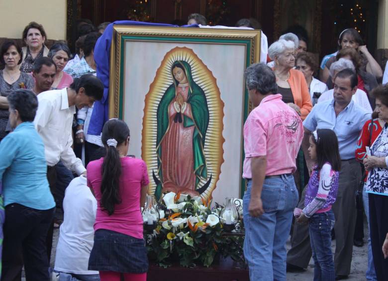 Celebración del día de la Virgen de Guadalupe en Medellín. FOTO ROBINSON SÁENZ VARGAS