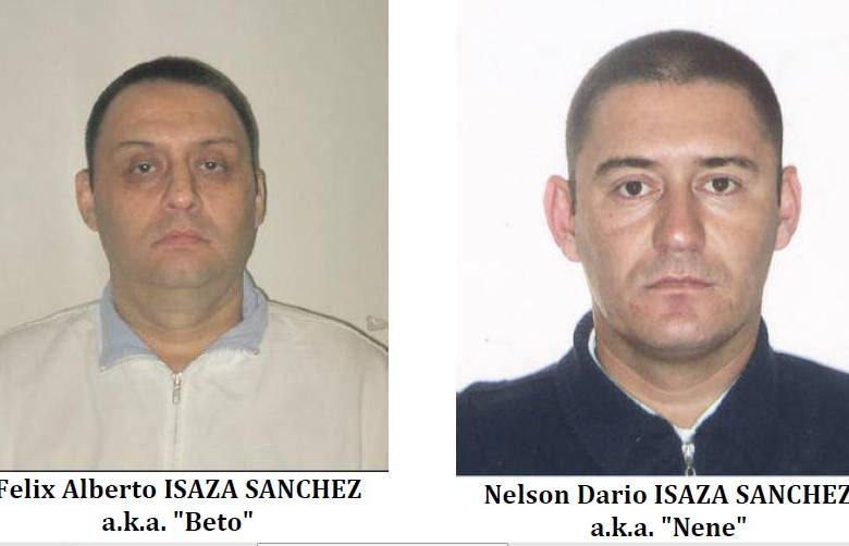 Con estas imágenes fueron reseñados los hermanos Isaza por el Departamento del Tesoro de E.U. FOTO Cortesía.