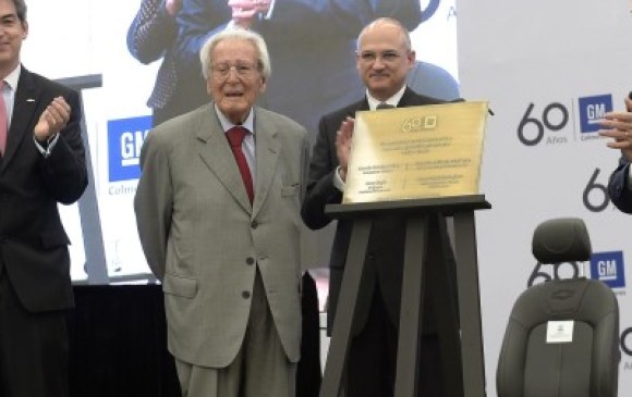 Germán Montoya, cofundador, durante la celebración de los 60 años de GM Colmotores. FOTO CORTESÌA PRESIDENCIA 