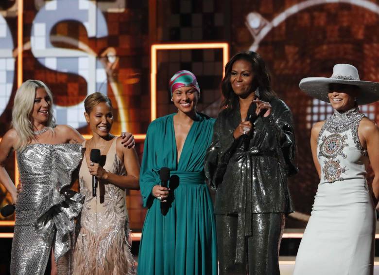 Lady Gaga, Jada Pinkett-Smith, Alicia Keys, Michelle Obama y Jennifer López. FOTO Reuters