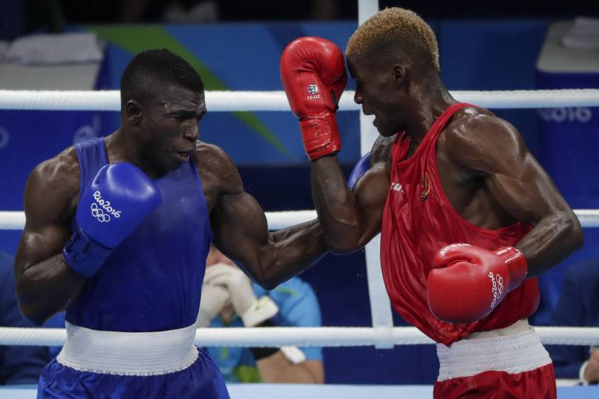 El boxeador paisa Jorge Luis Vivas se despidió en la primera fase de la división de los 75 kilogramos al perder contra el camerunés Wilfred Seyi. FOTO COLPRENSA