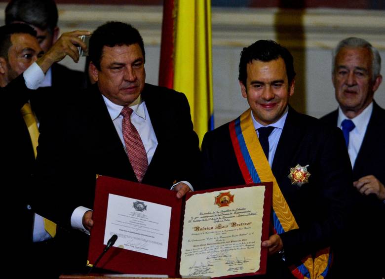 Rodrigo Lara (izq.) nuevo presidente de la Cámara de Representantes. FOTO COLPRENSA 