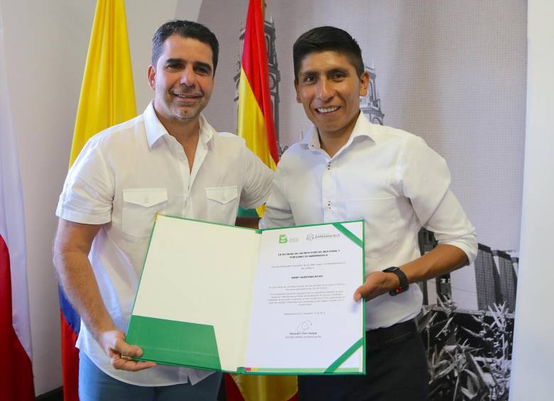 Tras ser notificado embajador de los Juegos, Nairo dijo que trabajará por seguir siendo ejemplo de superación. FOTO Colprensa