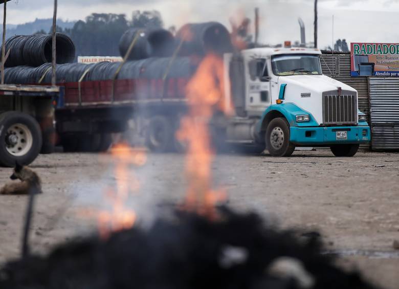 Protestas de camioneros en Boyacá. FOTO Colprensa