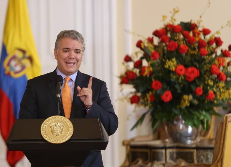 El presidente Iván Duque anunció la creación de un nanolaboratorio de Accenture en Medellín. FOTO: Colprensa.
