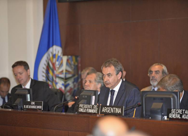 El expresidente del Gobierno español, José Luis Rodríguez Zapatero, habló en sesión extraordinaria de la OEA FOTO CORTESÍA 