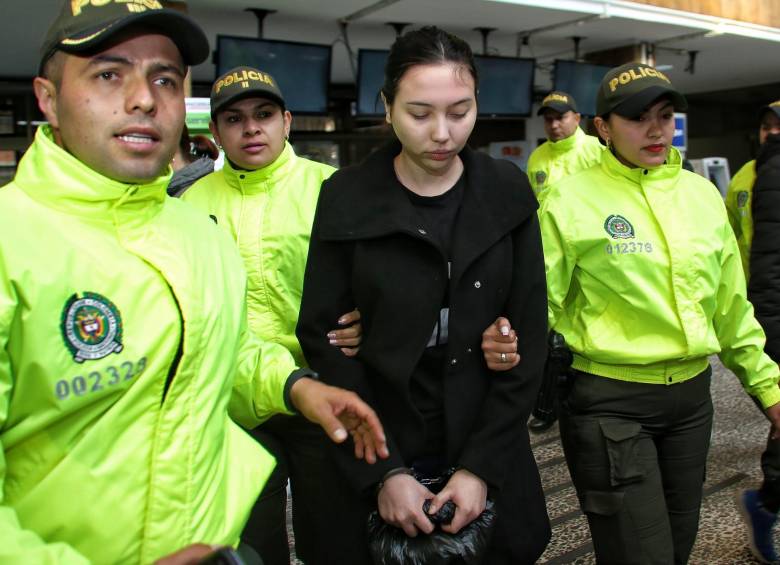La Fiscalía presentó en la mañana de este sábado al dentista Aída Victoria Merlano Manzaneda. FOTO COLPRENSA