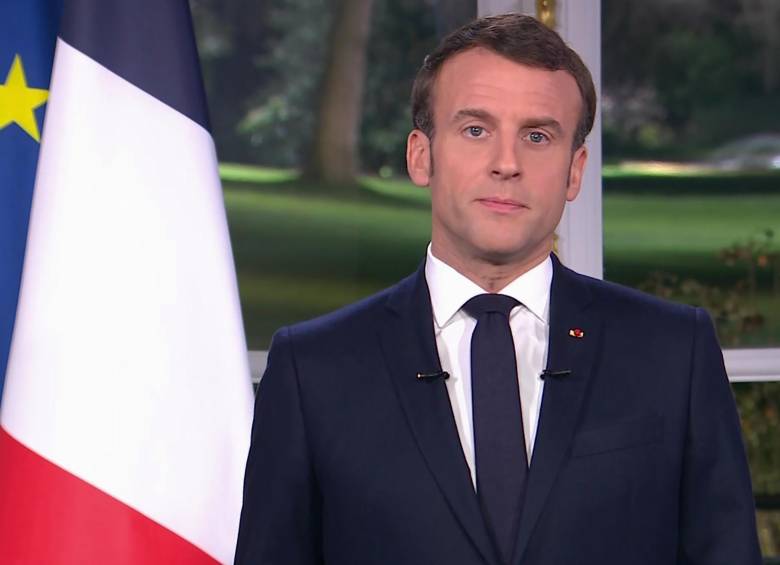 Macron y su alocución presidencial el 31 de diciembre. FOTO AFP