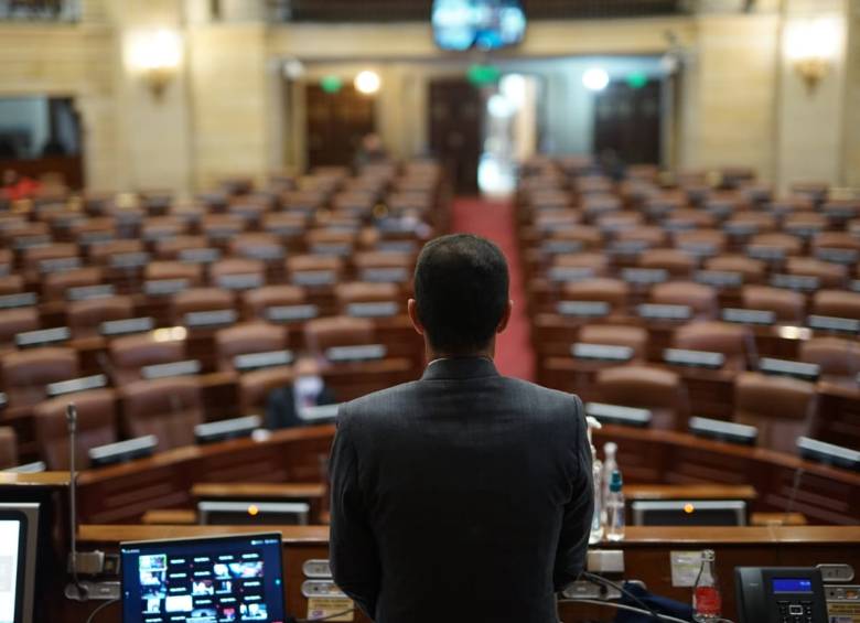 El 14 de abril fue la primera sesión virtual de la Cámara de Representantes en toda su historia. FOTO Colprensa