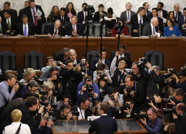 El CEO de Facebook en la audiencia. FOTO REUTERS