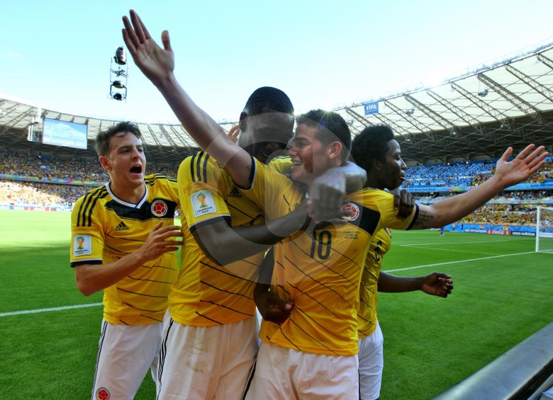 Partido Colombia-Grecia en el Mundial de Brasil-2014, en el que James Rodríguez fue el máximo goleador. FOTO JUAN A. SÁNCHEZ