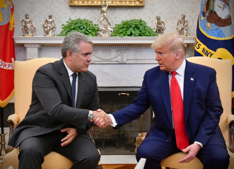 Los presidentes Donald Trump e Iván Duque. FOTO COLPRENSA