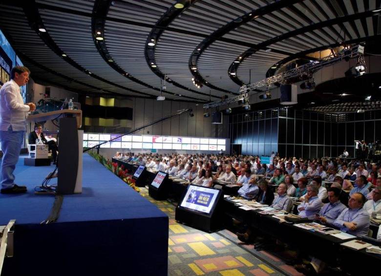Cerca de dos mil empresarios asisten a la asamblea anual de la Andi, que clausura hoy, en el centro de convenciones de Cartagena, el presidente Juan Manuel Santos Calderón. FOTO cortesía