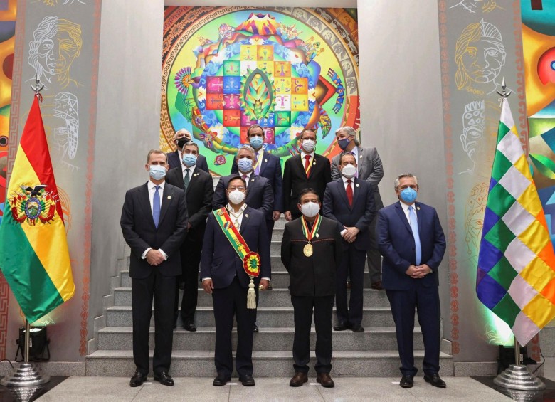 Jefes de Estado en la toma de posesión de Luis Arce en Bolivia. FOTO EFE