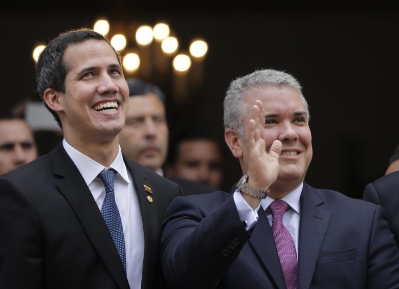 El presidente interino de Venezuela, Juan Guaidó, y el presidente de Colombia Iván Duque. FOTO Colprensa.