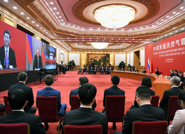 Presentación de gasoducto entre China y Rusia. FOTO: EFE