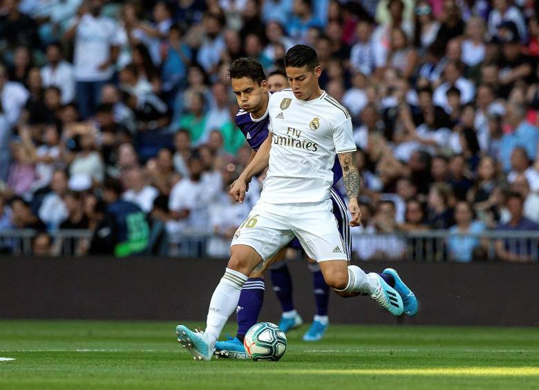 Dos años tardó el volante James Rodríguez para reencontrarse con la afición del Real Madrid. FOTO Efe 