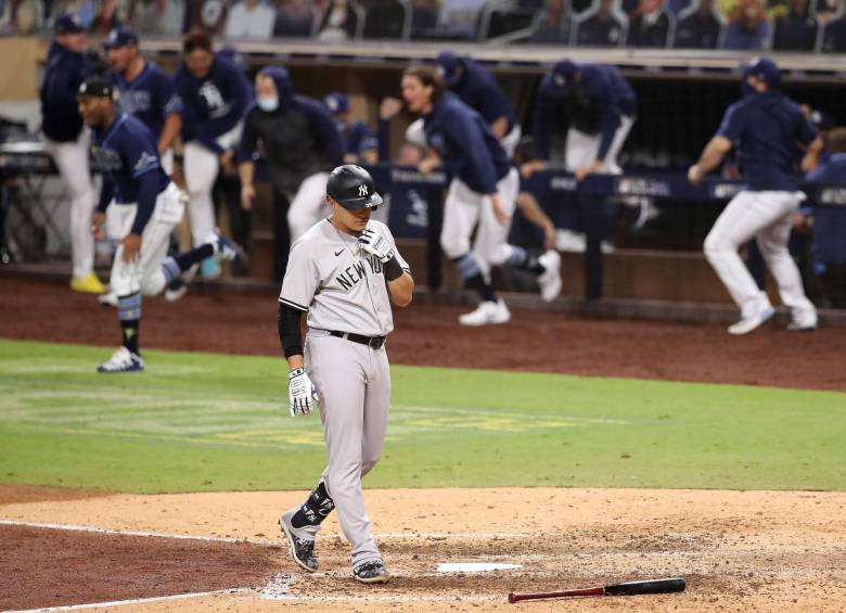 La desazón de Gio Urshela luego de que los Yanquis perdieran la serie ante los de Tampa. FOTO: AFP