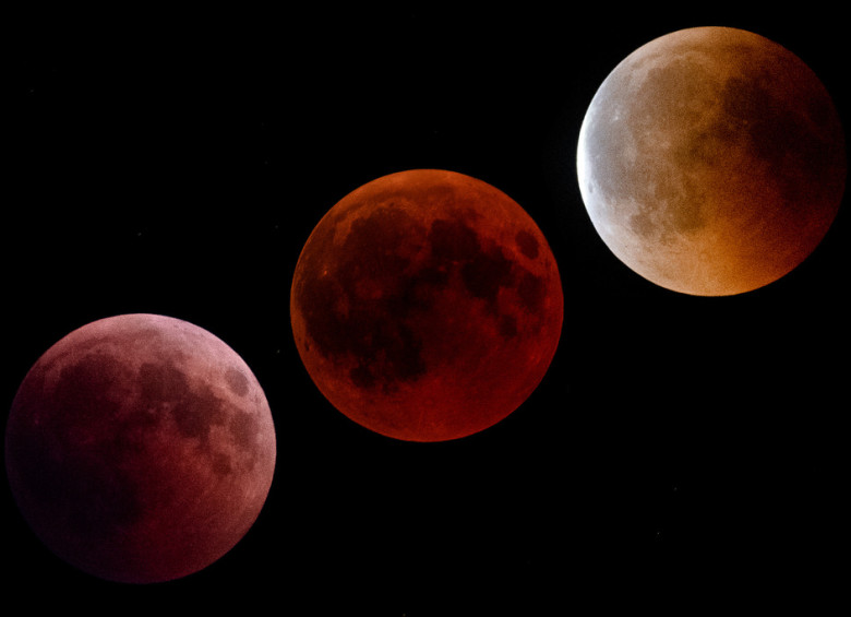 Sucesio´n fotográfica de eclipse de Luna. Foto Bernd Thaller