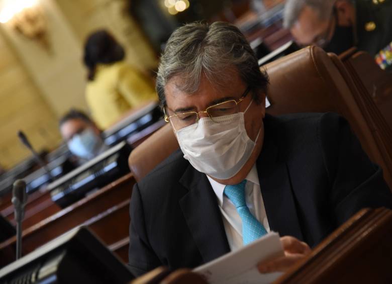 Carlos Holmes Trujillo en el debate de moción de censura en la Cámara de Representantes. FOTO COLPRENSA