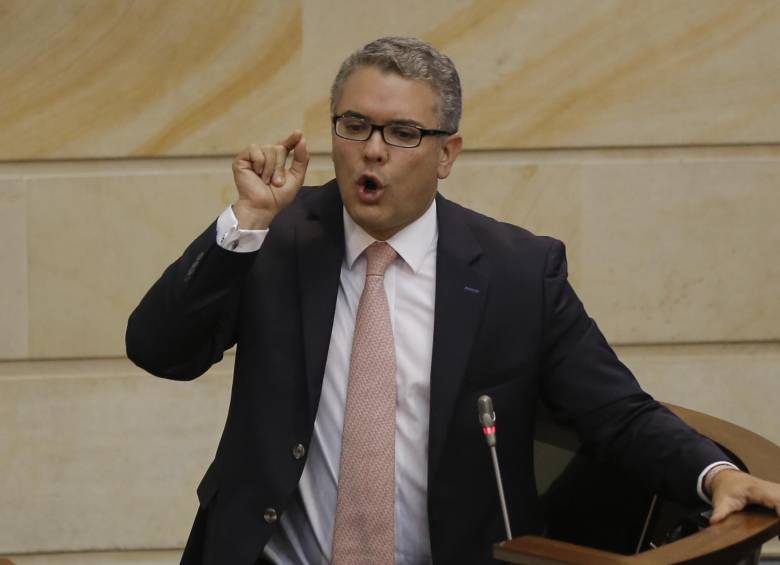 El senador Iván Duque estuvo al frente de la demanda al fast track. FOTO COLPRENSA