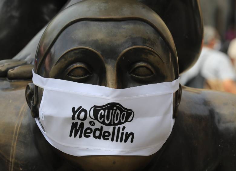 Las estrategias de la campaña iniciaron en Plaza de Botero, pero recorrerán el resto de Medellín. FOTO: Jaime Pérez 