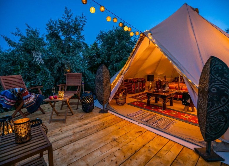 Accesorios de glamping para camping de lujo