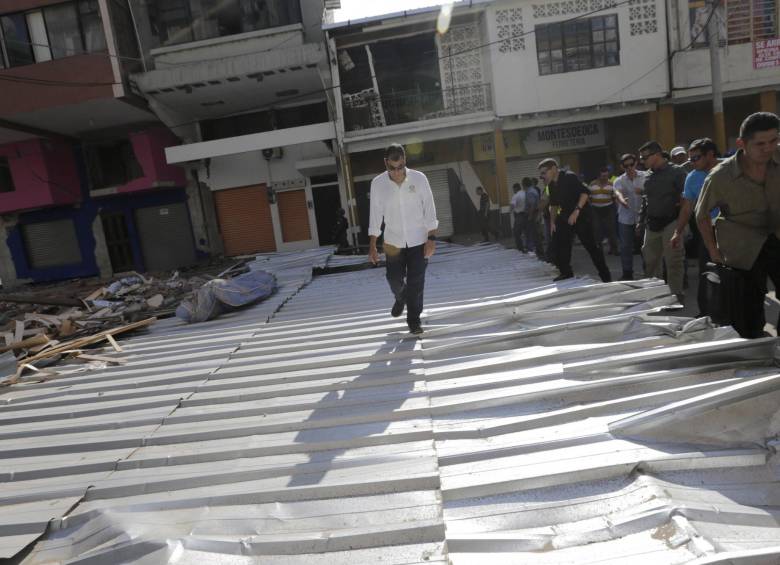 Rafael Correa estuvo en la zona. FOTO Reuters