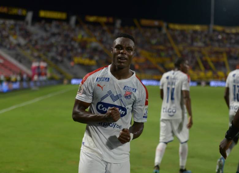 El defensa Yulián Gómez marcó su primer gol con el DIM, cuarto como profesional, en el 2-2 ante Tolima. FOTO cortesía - dim