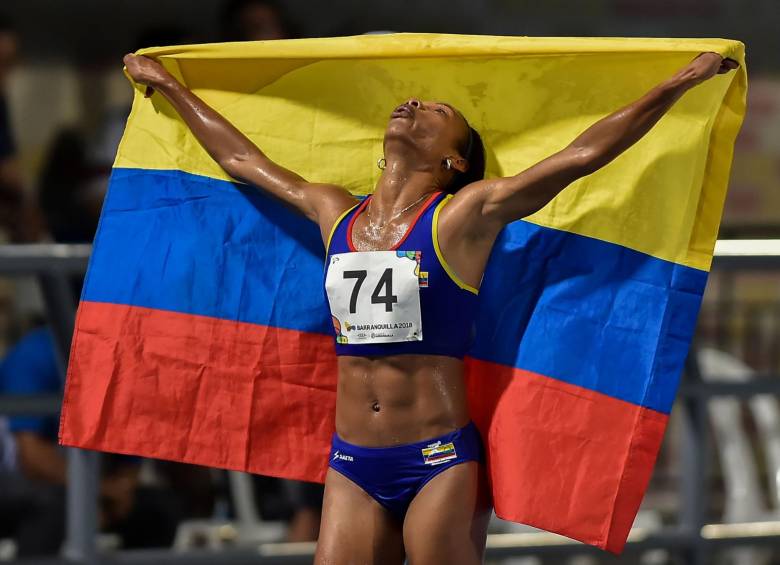 Muriel Coneo celebra su oro en los Juegos Centroamericanos. FOTO AFP