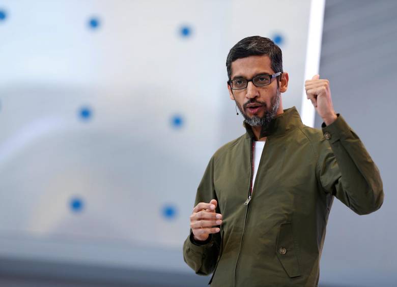 EL Presidente Ejecutivo (CEO) de Google, Sundar Pichai, hablando en la Conferencia Anual de Desarrolladores de Google en Mountain View, California. FOTO: Reuters