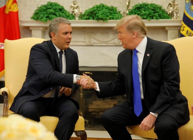 Encuentro entre los presidentes Iván Duque (Colombia) y Donald Trump (Estados Unidos). FOTO: REUTERS