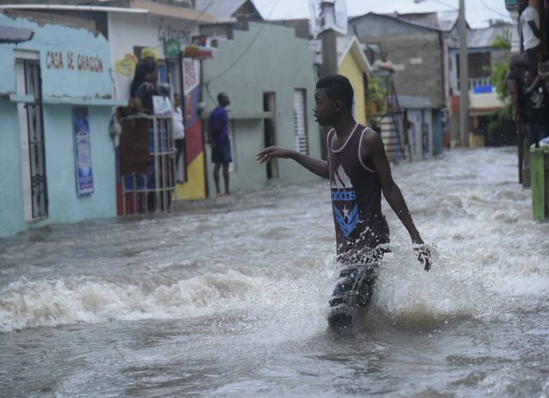 Inundaciones en República Dominicana por el huracán Irma. FOTO: EFE