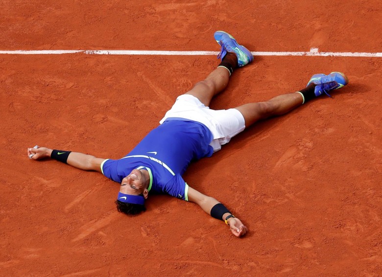 Rafael Nadal celebra su victoria en el Roland Garros. FOTO AFP