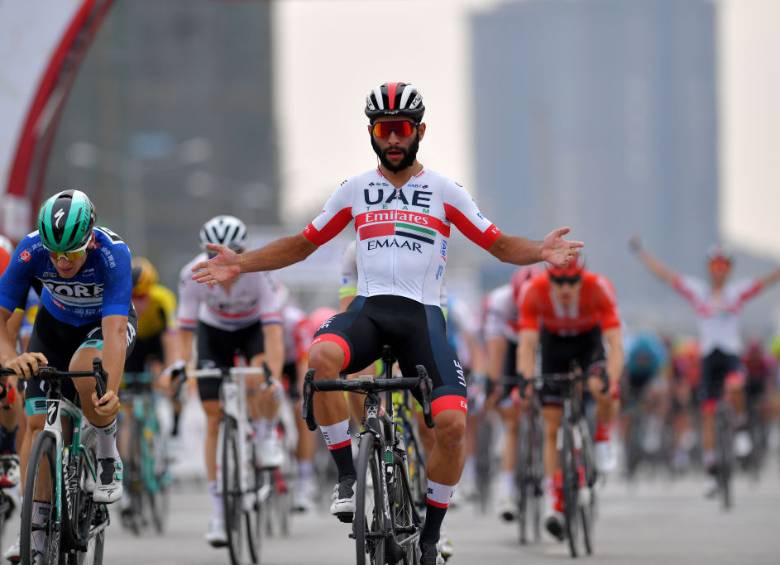 Fernando Gaviria y un nuevo festejo en San Juan. FOTO @vueltasanjuanok