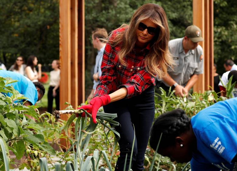 Melania Trump cultiva la huerta de Michelle Obama