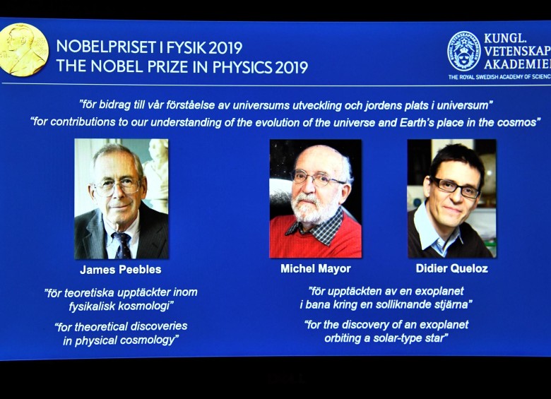 Nobel de Física al canadiense-estadounidense James Peebles y los suizos Michel Mayor y Didier Queloz: Foto: Reuters.