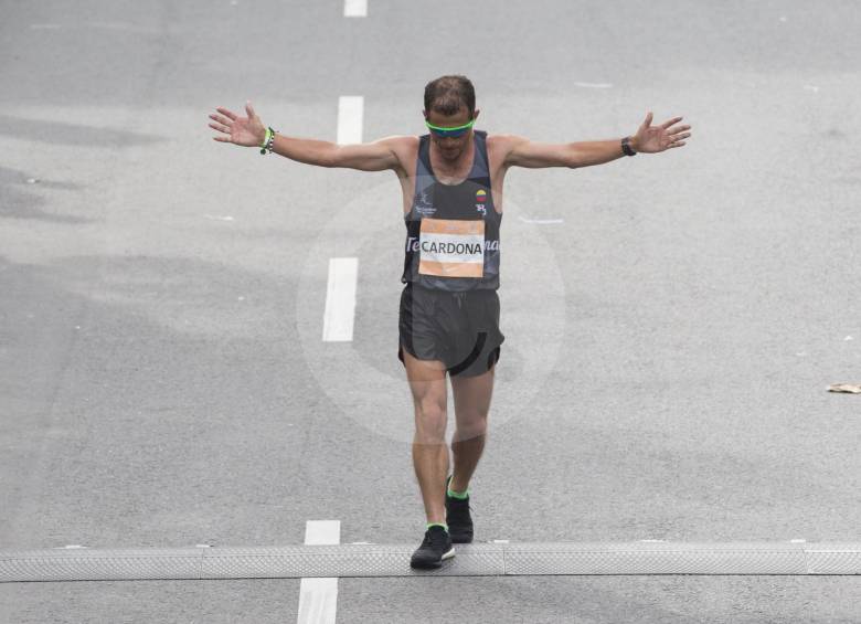 Juan Carlos Cardona, uno de los grandes referentes de la Maratón de Medellín. FOTO: EDWIN BUSTAMANTE