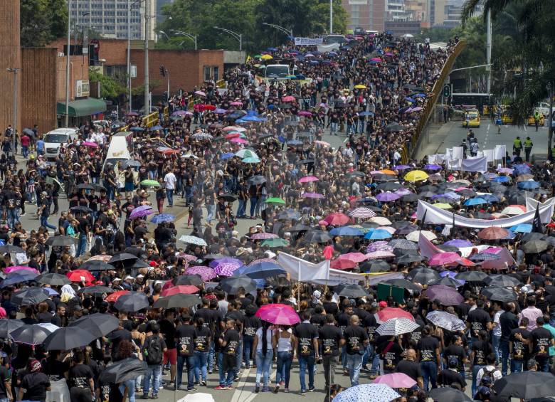 Una marcha similar a la del tres de octubre programó la CCCyA para hoy, en Medellín. FOTO Juan Antonio Sánchez.
