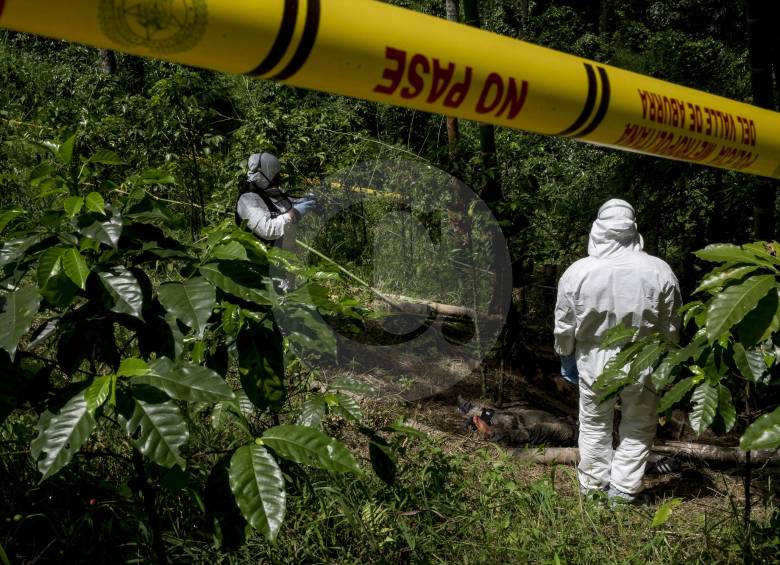 Homicidio en el corregimiento Altavista de Medellín. FOTO SANTIAGO MESA